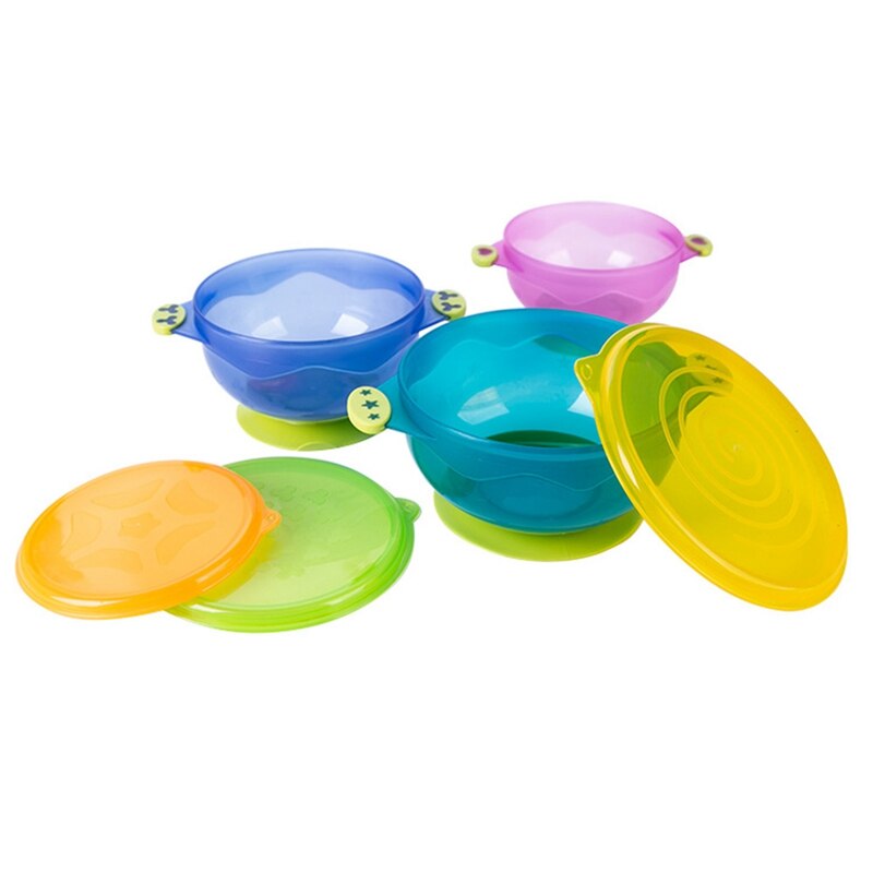 Baby Suction Bowls 3-Piece Set with Lids by HitMyNeed