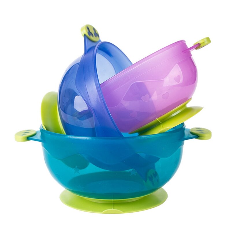 Baby Suction Bowls 3-Piece Set with Lids by HitMyNeed