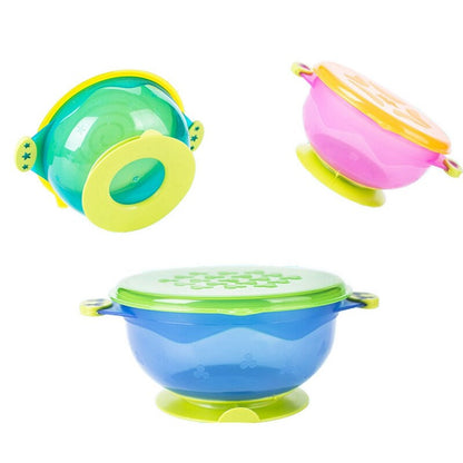Baby Suction Bowls 3-Piece Set with Lids by HitMyNeed