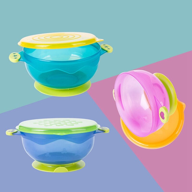 Baby Suction Bowls 3-Piece Set with Lids by HitMyNeed