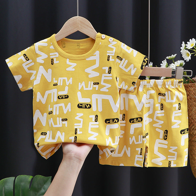 Baby & Toddler Cotton Cartoon T-Shirt and Shorts Set by HitMyNeed