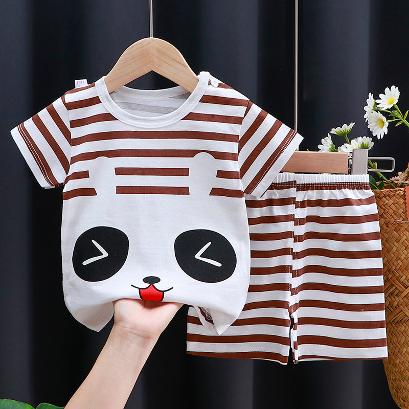 Baby & Toddler Cotton Cartoon T-Shirt and Shorts Set set1 24m by HitMyNeed
