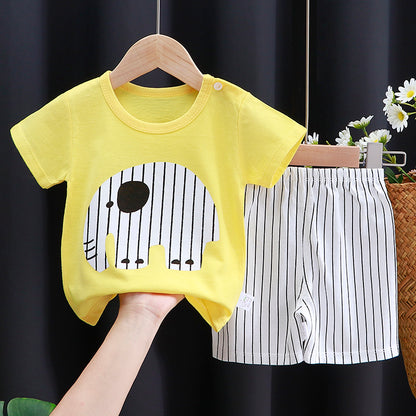 Baby & Toddler Cotton Cartoon T-Shirt and Shorts Set set2 18m by HitMyNeed