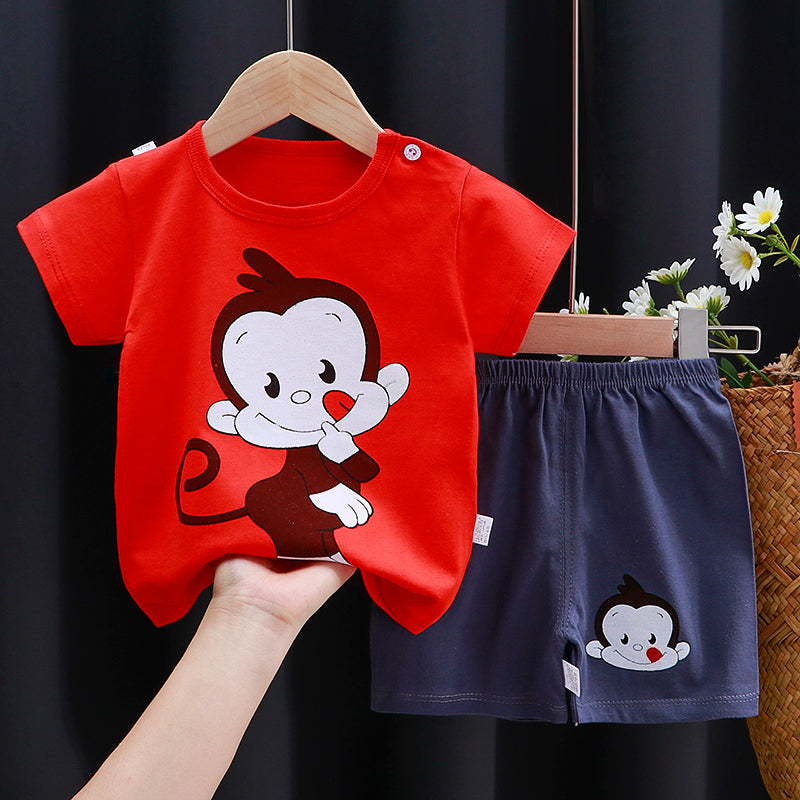 Baby & Toddler Cotton Cartoon T-Shirt and Shorts Set set4 24m by HitMyNeed
