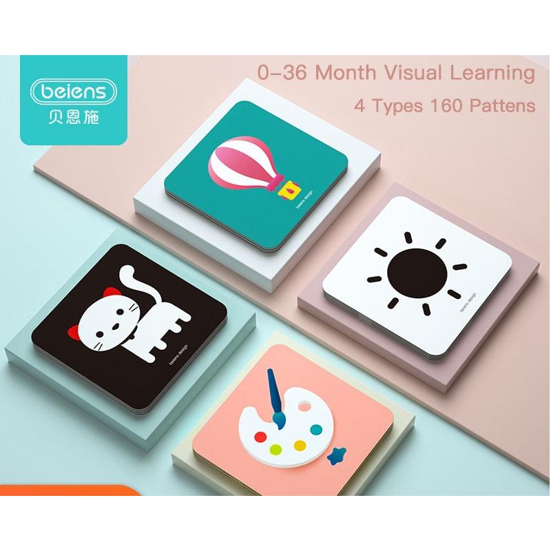 Baby Visual Stimulation Flash Cards, 80 Double-Sided by HitMyNeed
