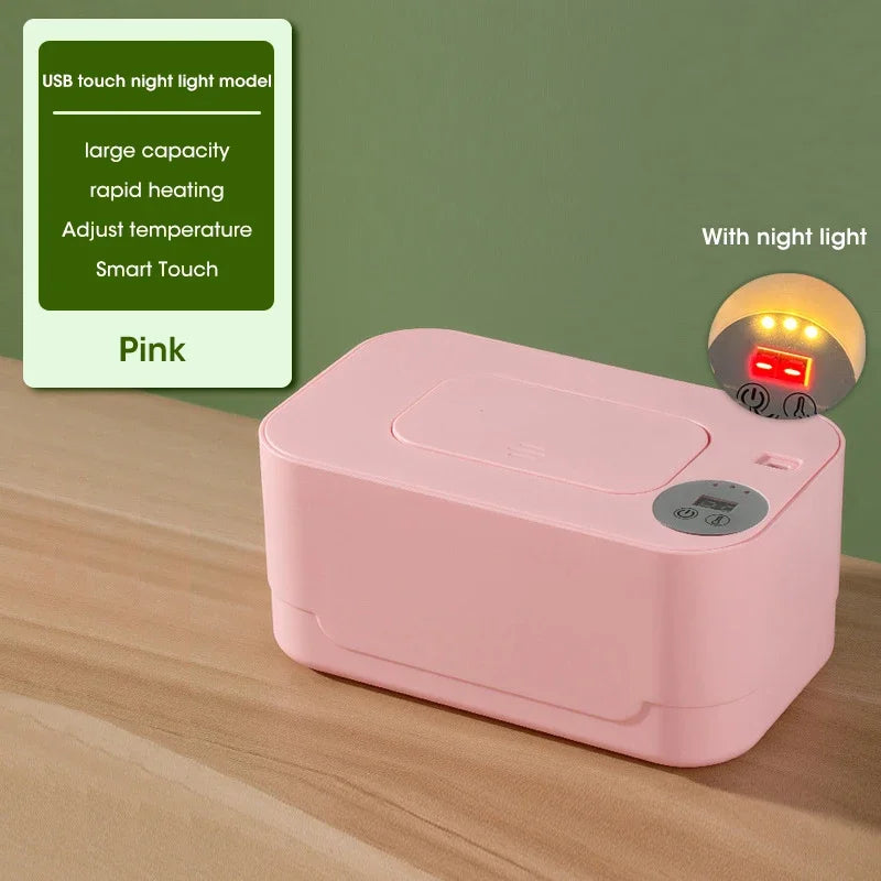 Baby Wipe Warmer with LED Display & USB Power usb-pink by HitMyNeed