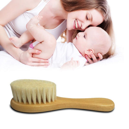 Baby Wooden Hair Brush with Soft Wool Bristles by HitMyNeed