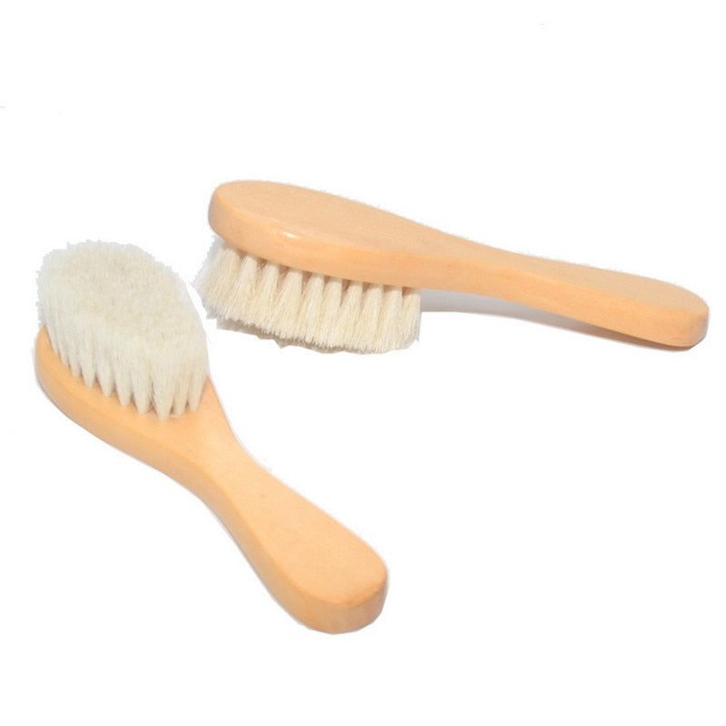 Baby Wooden Hair Brush with Soft Wool Bristles by HitMyNeed