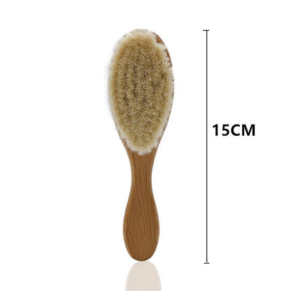 Baby Wooden Hair Brush with Soft Wool Bristles by HitMyNeed