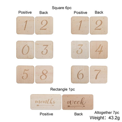 Baby Wooden Milestone Photo Cards Set (7pcs) by HitMyNeed