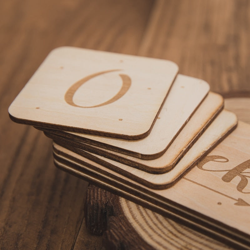 Baby Wooden Milestone Photo Cards Set (7pcs) by HitMyNeed