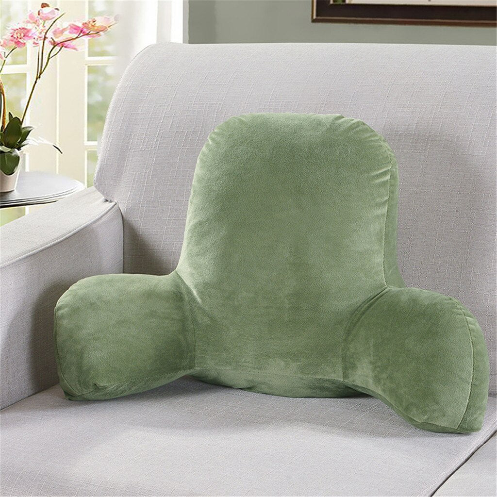 Backrest Pillow with Arms for Chair and Sofa Support green by HitMyNeed