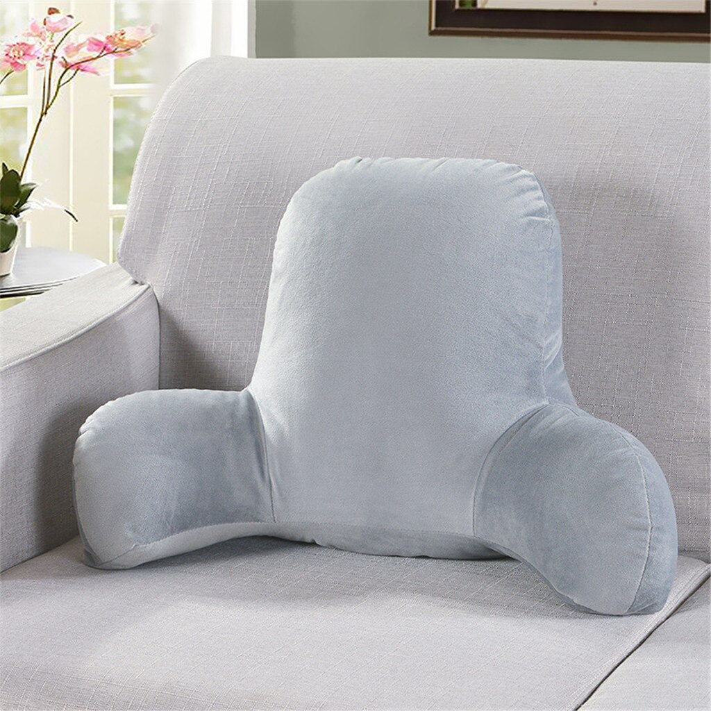 Backrest Pillow with Arms for Chair and Sofa Support light-grey by HitMyNeed