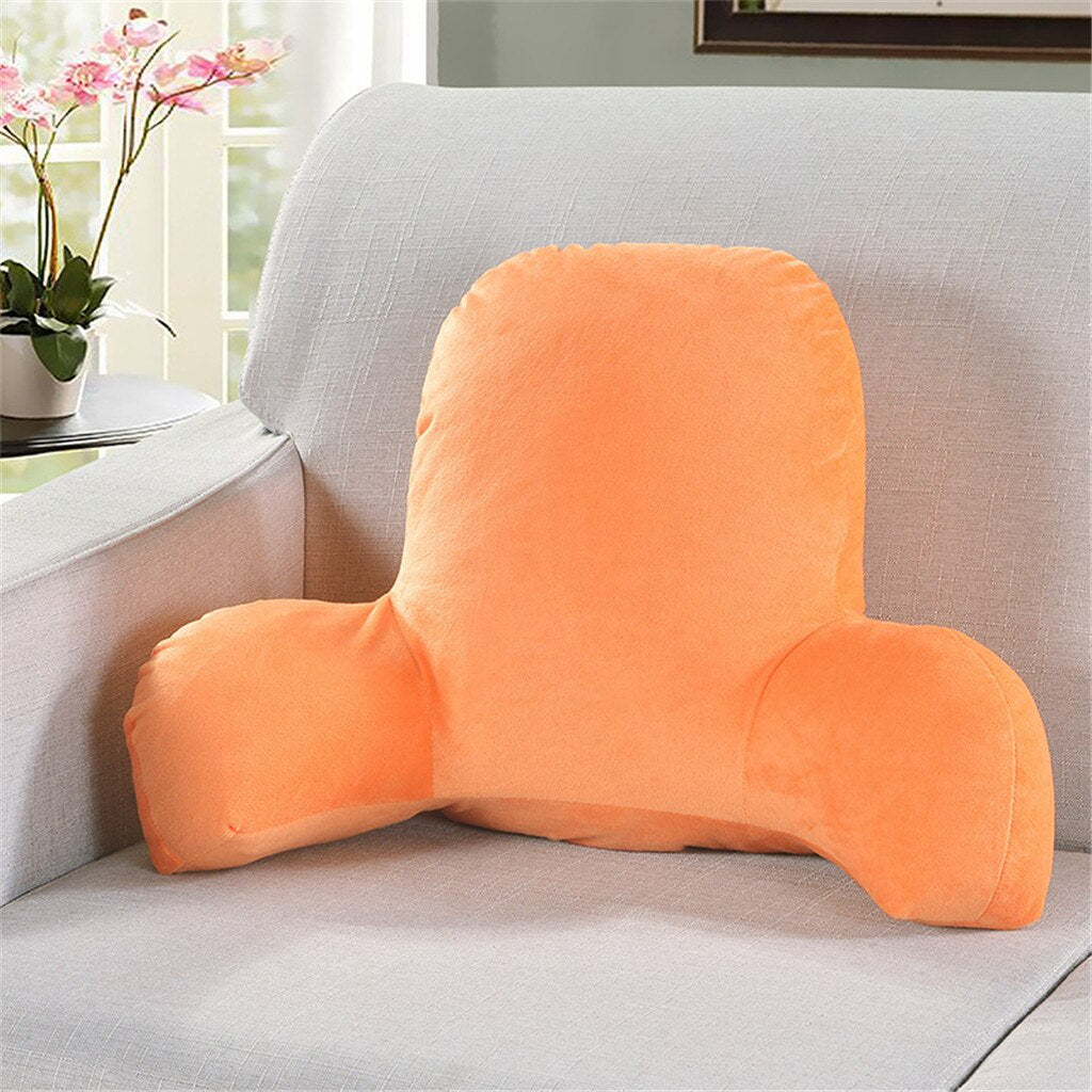 Backrest Pillow with Arms for Chair and Sofa Support orange by HitMyNeed