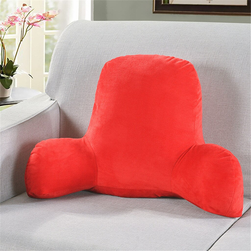 Backrest Pillow with Arms for Chair and Sofa Support red by HitMyNeed