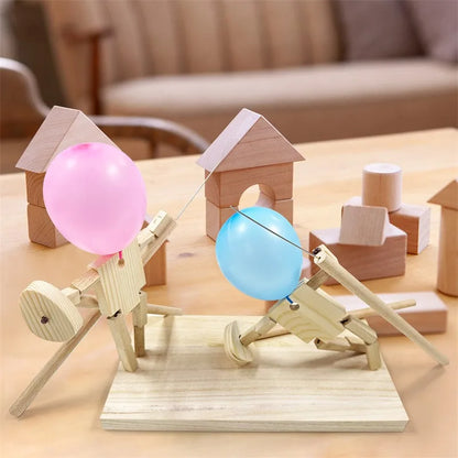 Balloon Bamboo Battle Bots Two-Player Wooden Game by HitMyNeed