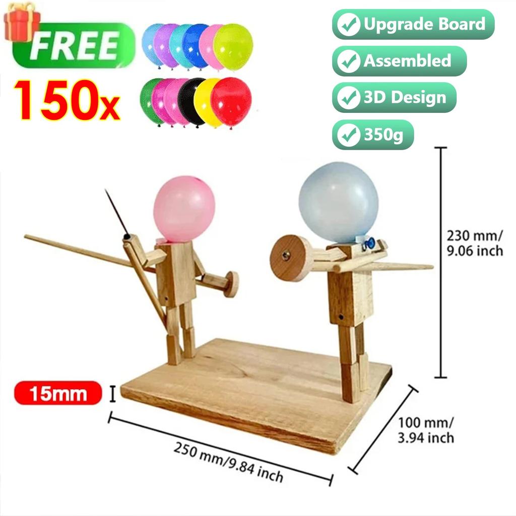 Bamboo Balloon Fighter Wooden Battle Game for 2 by HitMyNeed