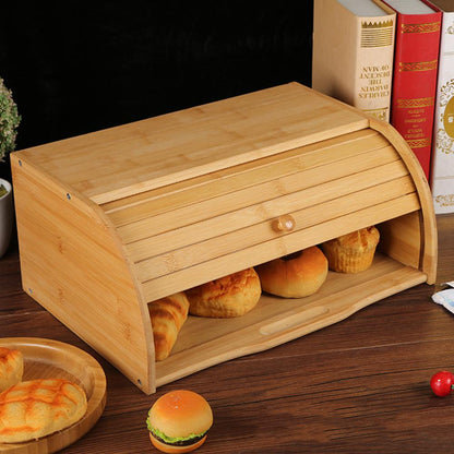 Bamboo Bread Bin with Roll-Top Lid by HitMyNeed
