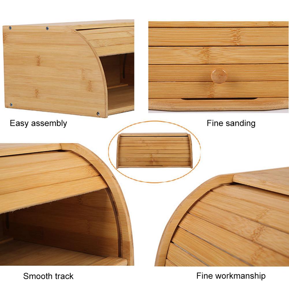 Bamboo Bread Bin with Roll-Top Lid by HitMyNeed