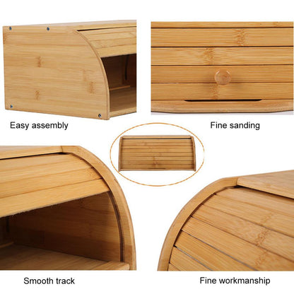 Bamboo Bread Bin with Roll-Top Lid by HitMyNeed