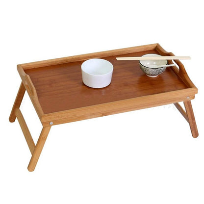 Bamboo Breakfast Tray Wooden Folding Bed Table by HitMyNeed
