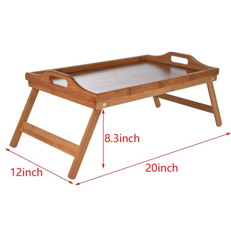 Bamboo Breakfast Tray Wooden Folding Bed Table by HitMyNeed