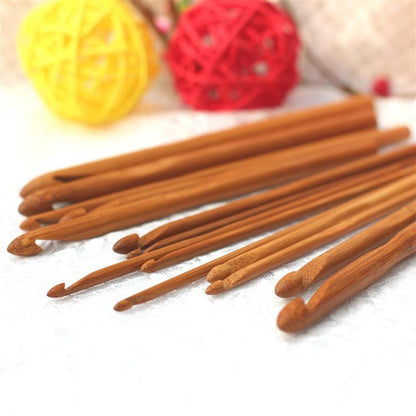 Bamboo Crochet Hooks Set, 12 Sizes, 15 cm by HitMyNeed