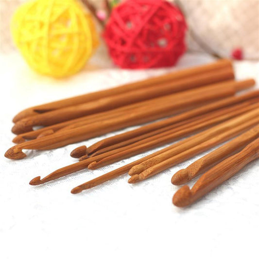 Bamboo Crochet Hooks Set, 12 Sizes, 15 cm by HitMyNeed