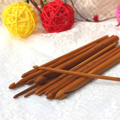 Bamboo Crochet Hooks Set, 12 Sizes, 15 cm by HitMyNeed