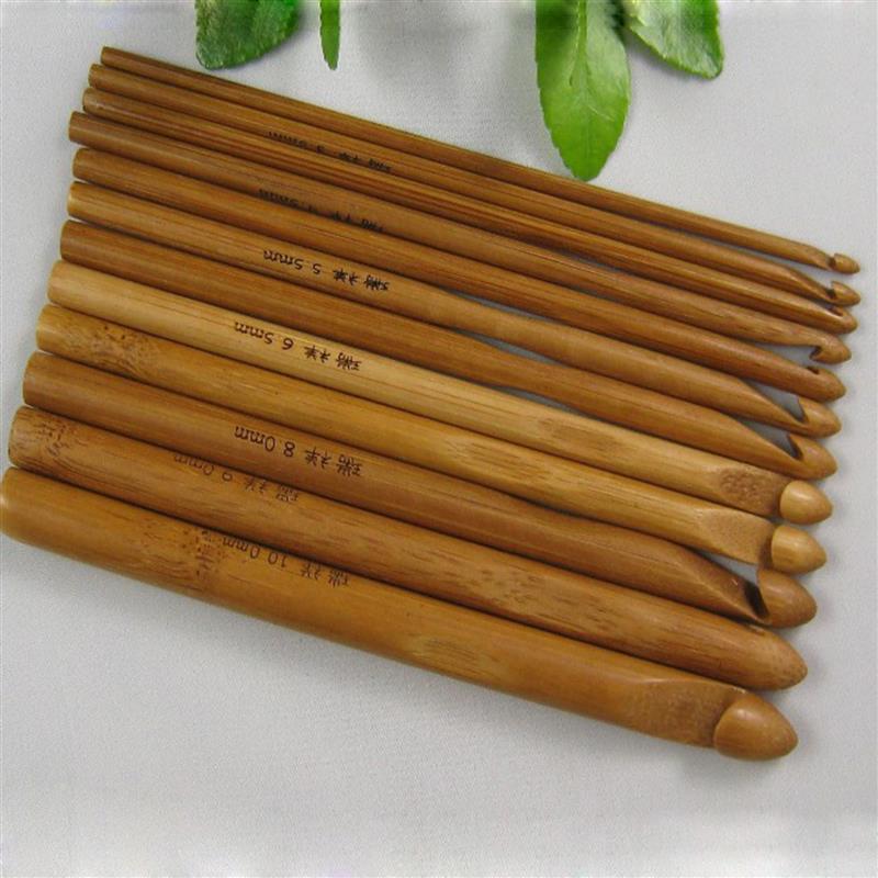 Bamboo Crochet Hooks Set, 12 Sizes, 15 cm by HitMyNeed