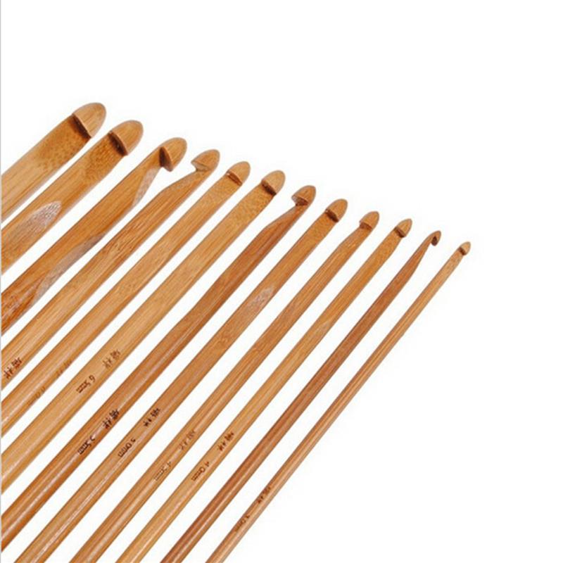 Bamboo Crochet Hooks Set, 12 Sizes, 15 cm by HitMyNeed