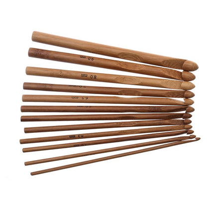 Bamboo Crochet Hooks Set, 12 Sizes, 15 cm by HitMyNeed