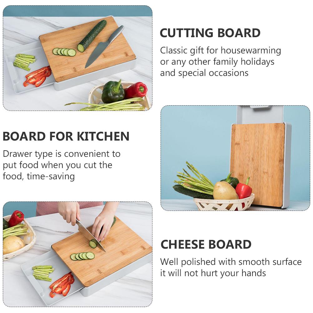 Bamboo Cutting Board with Integrated Storage Drawer by HitMyNeed