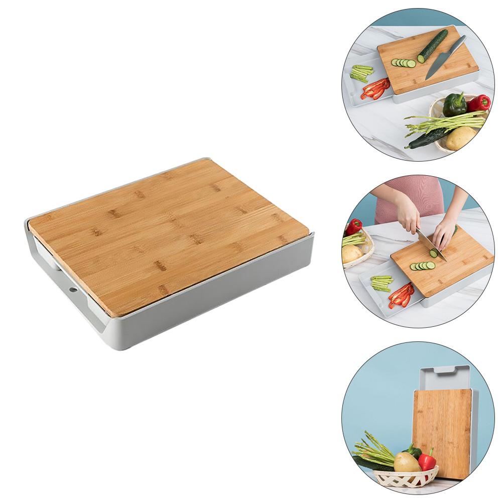Bamboo Cutting Board with Integrated Storage Drawer by HitMyNeed