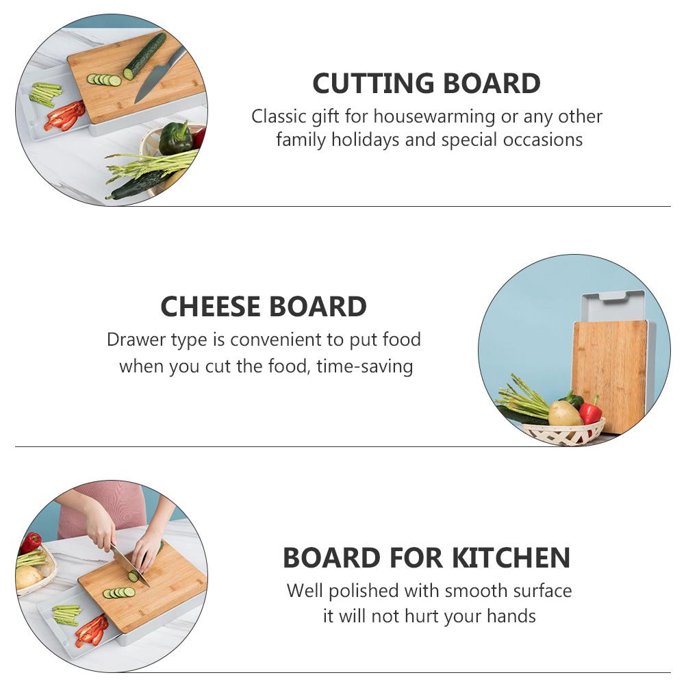 Bamboo Cutting Board with Integrated Storage Drawer by HitMyNeed