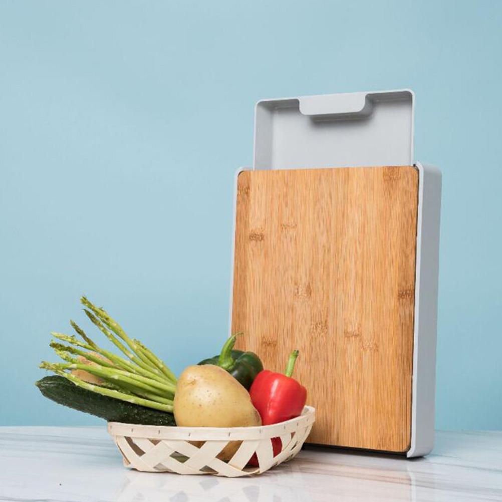 Bamboo Cutting Board with Integrated Storage Drawer by HitMyNeed