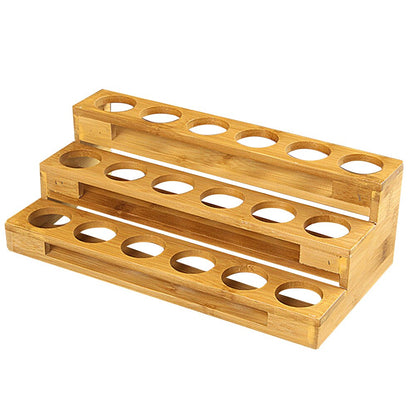 Bamboo Essential Oil Rack Wooden Organizer 18 Slots by HitMyNeed