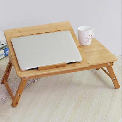Bamboo Foldable Laptop Table with USB Cooling Fan by HitMyNeed