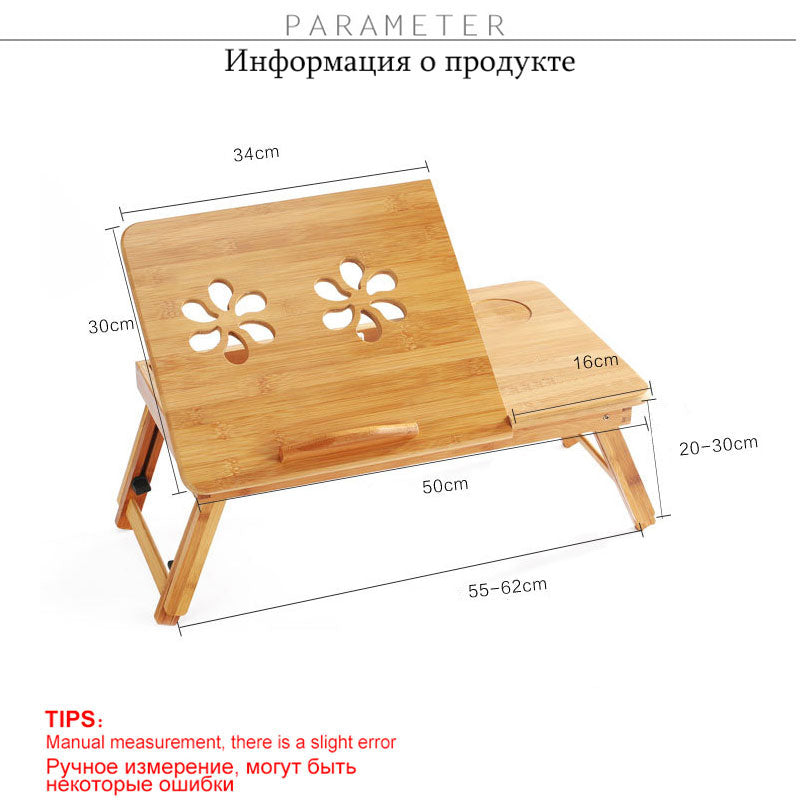 Bamboo Foldable Laptop Table with USB Cooling Fan by HitMyNeed