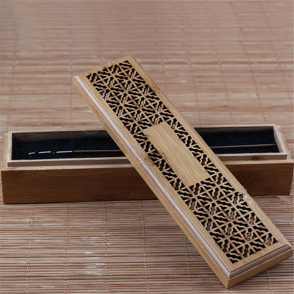 Bamboo Incense Stick Storage and Burner Box by HitMyNeed