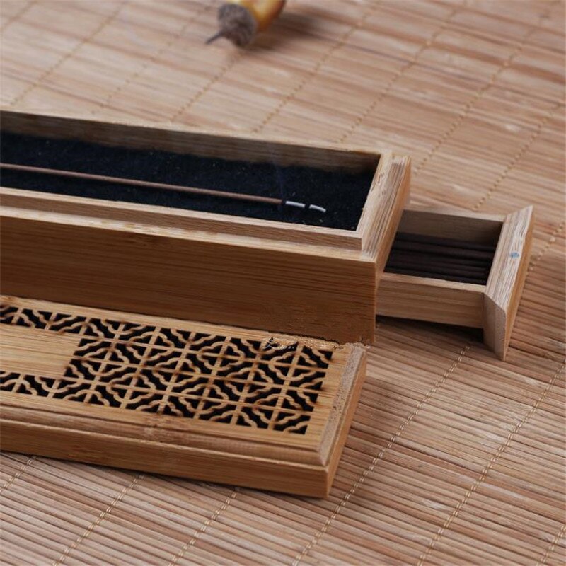 Bamboo Incense Stick Storage and Burner Box by HitMyNeed
