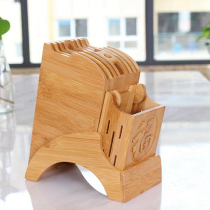 Bamboo Knife Stand Wooden Kitchen Organizer by HitMyNeed