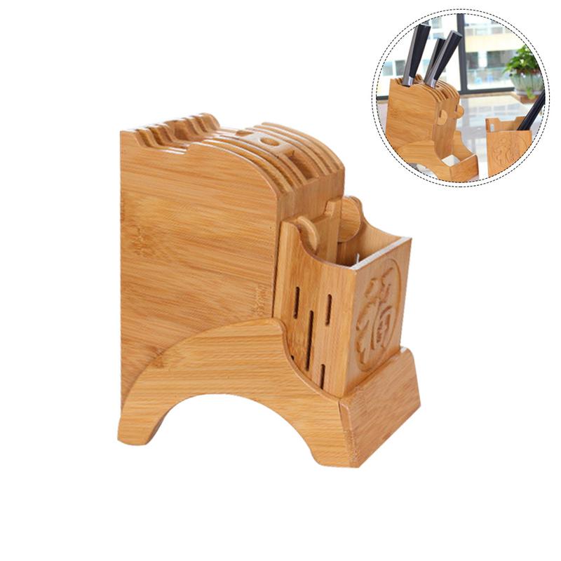 Bamboo Knife Stand Wooden Kitchen Organizer by HitMyNeed