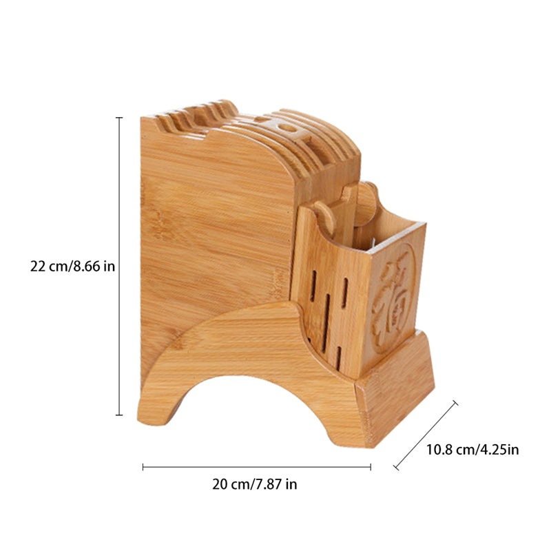 Bamboo Knife Stand Wooden Kitchen Organizer by HitMyNeed