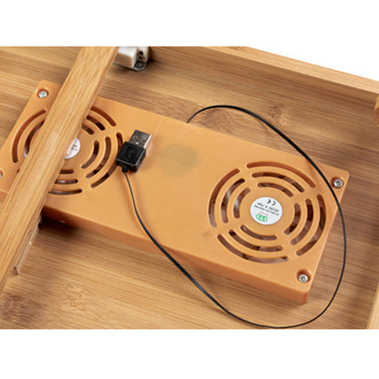 Bamboo Laptop Bed Table with USB Cooling Fans by HitMyNeed