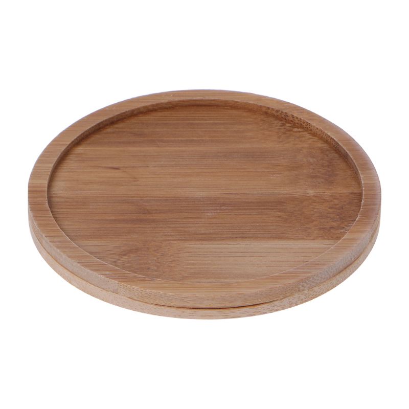 Bamboo Mini Plant Saucer Dish 9.5 cm by HitMyNeed