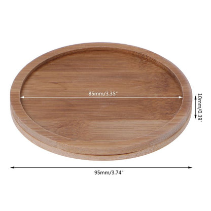 Bamboo Mini Plant Saucer Dish 9.5 cm by HitMyNeed