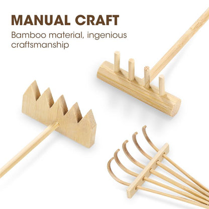 Bamboo Mini Zen Garden Rakes, 3-Piece Set by HitMyNeed