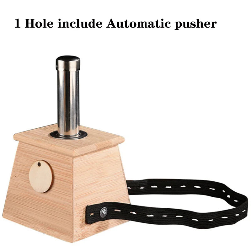 Bamboo Moxibustion Box with Moxa Stick Holder 1-hole-with-pusher by HitMyNeed