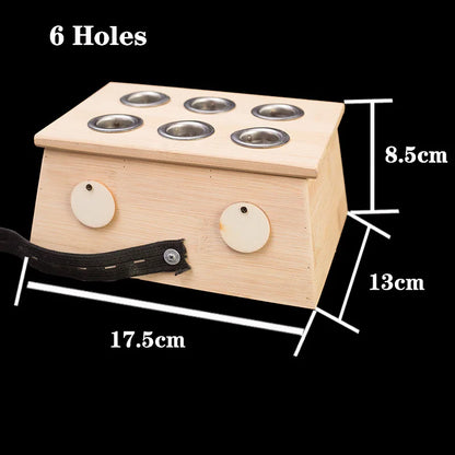 Bamboo Moxibustion Box with Moxa Stick Holder 6-holes by HitMyNeed